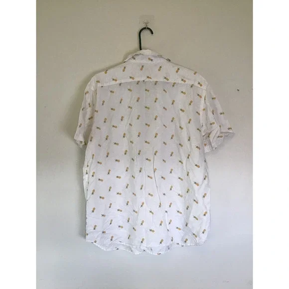 Banana Republic Men's Pineapple Linen Skim Fit Button Down Shirts Size XL NWOT